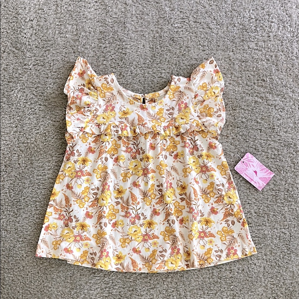 Tommy Bahama Floral Ruffle Sleeve top. Size:5T . NWT.